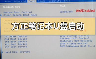 方正老电脑U盘重装